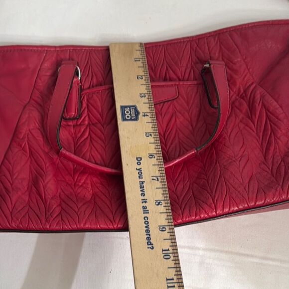 Coach Red Quilted Leather Tote Bag - Picture 8 of 11